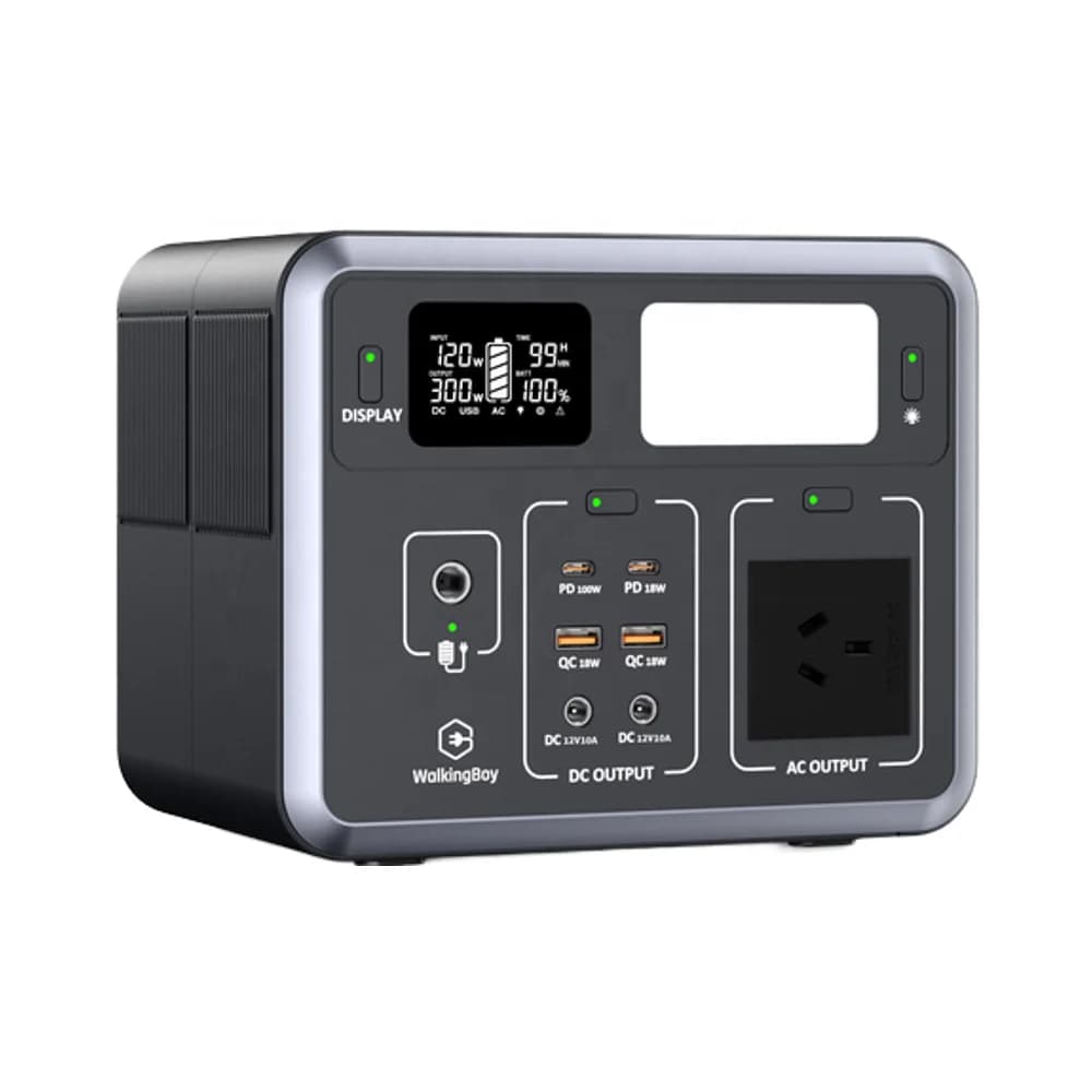 300W Portable Outdoor Power Station LED Lighting Pure Sine Wave Inverter MPPT Controller Car AU Plug Lightweight Solar Panel