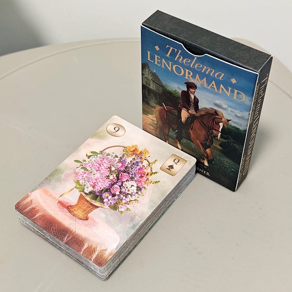 Thelema Lenormand Oracle Deck 9*6cm 36 Carte Esoteriche per Divinazione e Guida Quotidiana, Cartoncino a Doppio Rilievo