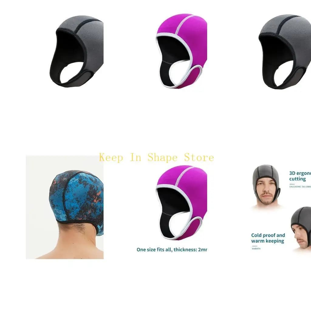 U1JC 2 mm immersion hood Practical diving headphones Surf headphones for water sports Swimming