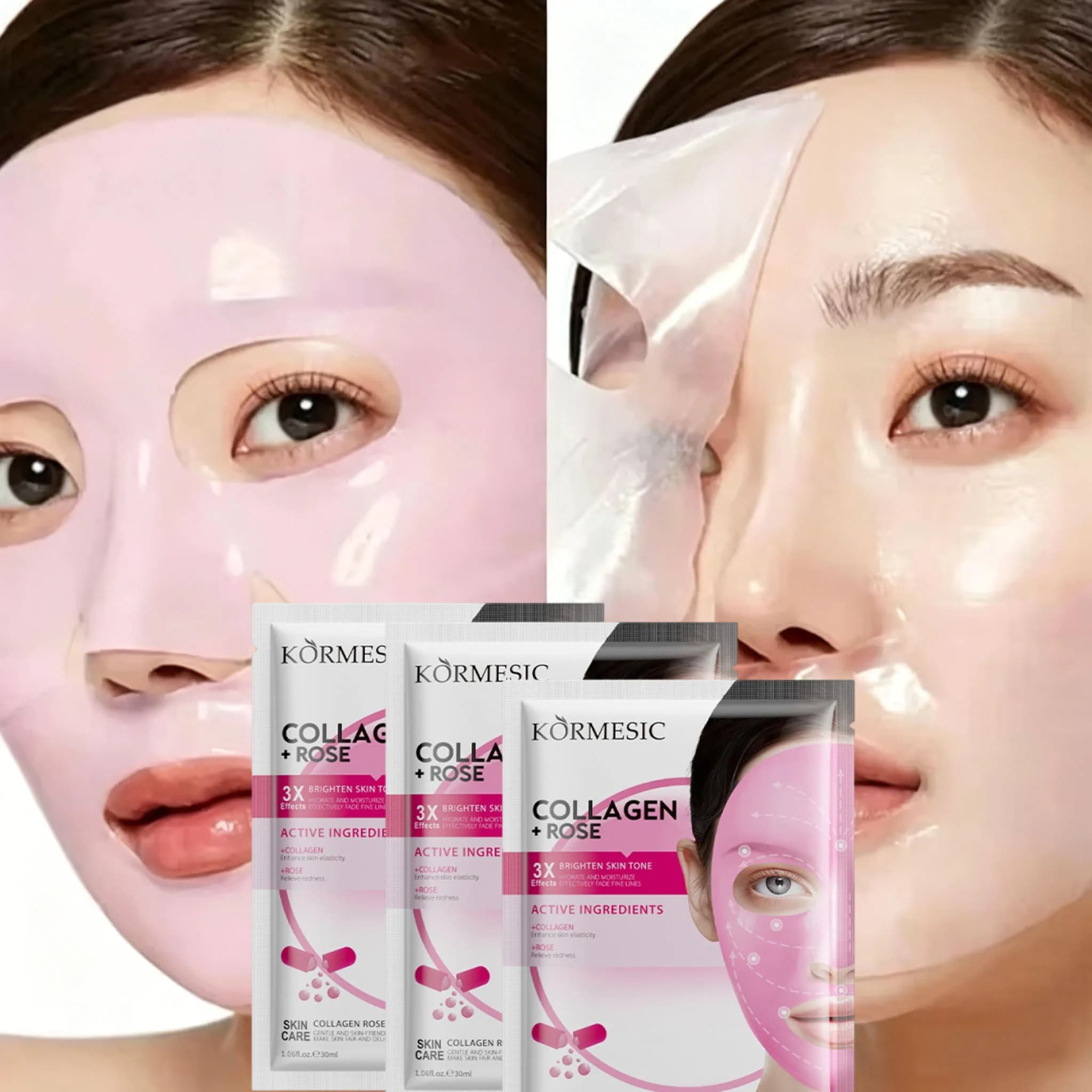 Collagen Anti Wrinkle Facial Mask Anti Aging Fade Fine Lines Firm Skin Moisturizing Brightening SkinCare Korean Cosmetics