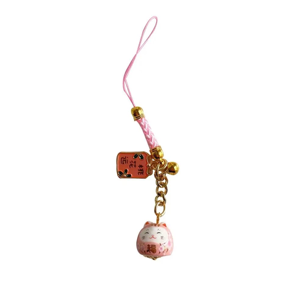 Good Luck Mini Funny Charm Children's Gifts Sakura Cat Bag Pendant Cute Key Chain Korean Style Key Ring Bag Accessory