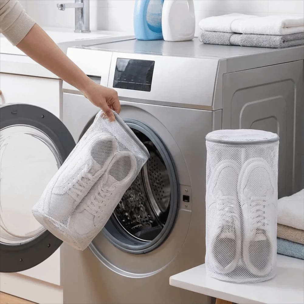 2PCS Honeycomb Mesh Shoe Washing Bags Polyester with Zipper Washing Machine Shoe Bag Anti-Deformation Laundry Shoes Protector