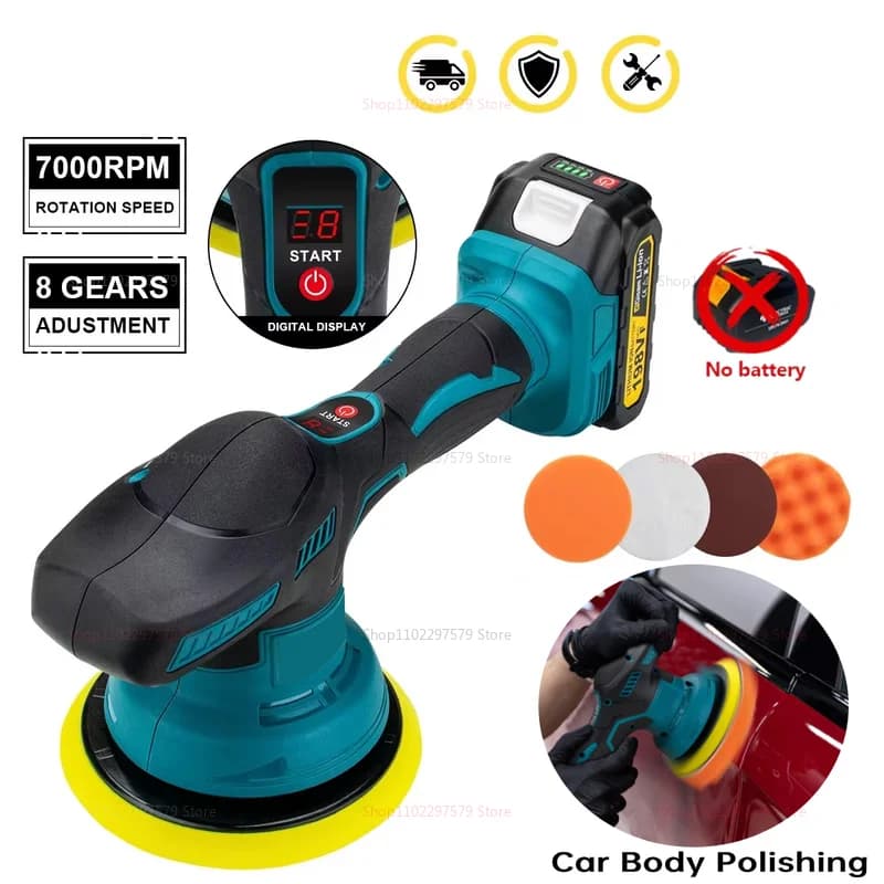 Lucidatrice per auto a batteria 8 marce regolabile ceretta elettrica automatica levigatura sigillatura smalto utensile elettrico compatibile con batteria Makita