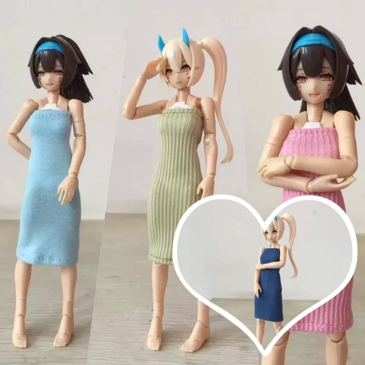 【Solo abiti】 Abito a tubino con maniche lunghe in scala 1/12, accessorio per abiti da soldatoessa, adatto per action figure da 6 pollici, per MEGAMI DEVICE