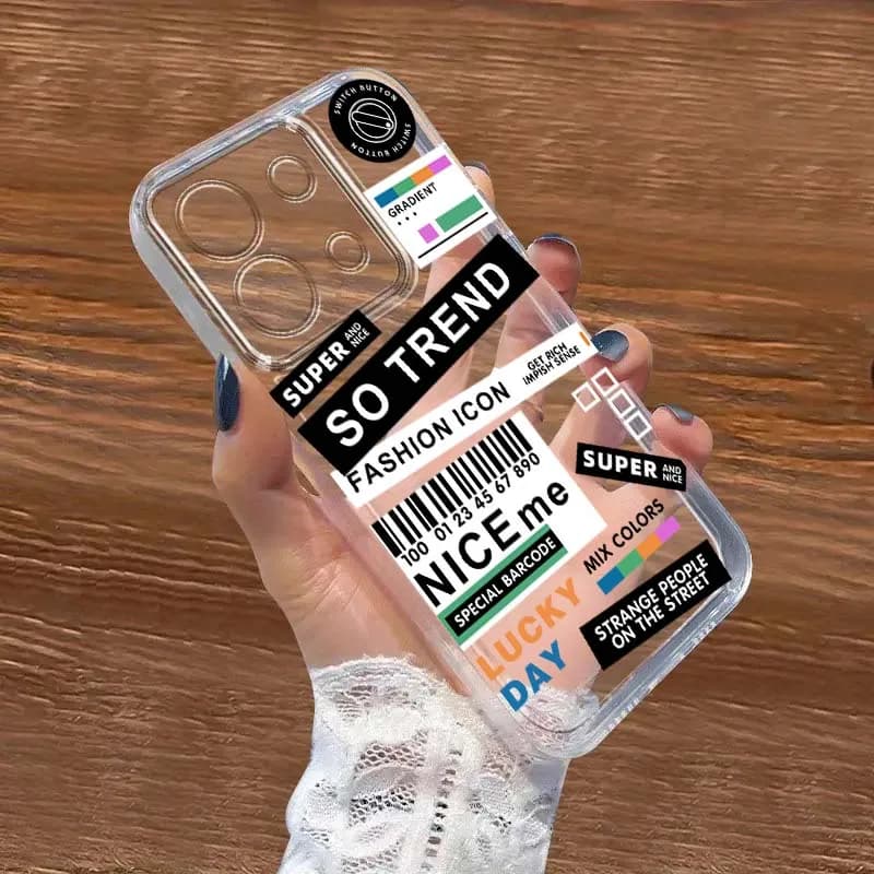 Custodia per telefono con design artistico a lettere per Xiaomi Redmi 10 11 K30 K40 K50 K60 K70 Pro Prime Plus Ultra Zoom 5G in TPU trasparente