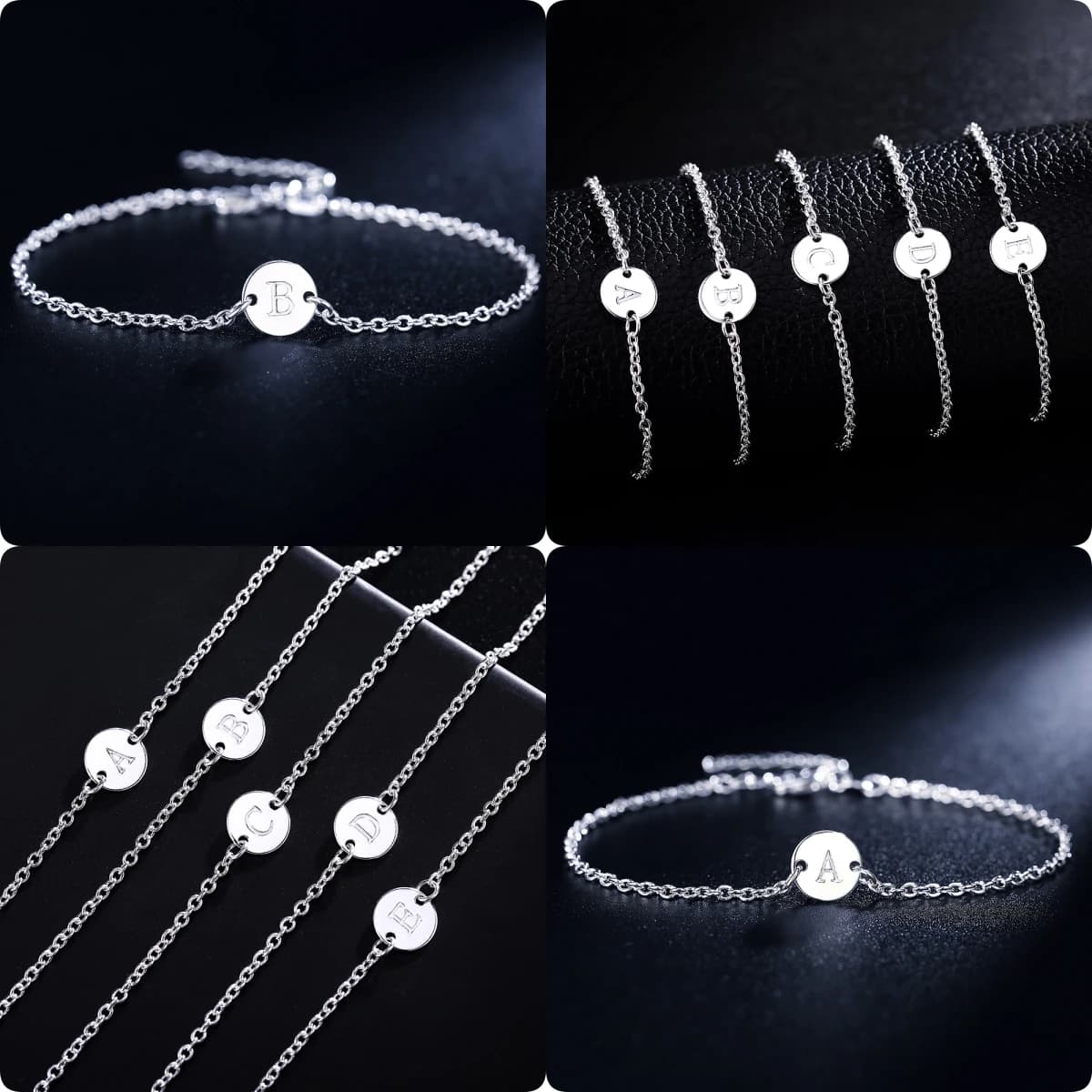925 sterling Silver elegant 25 letter cards Chain Bracelets for Women Fashion Party Wedding Accessories Jewelry Christmas Gifts