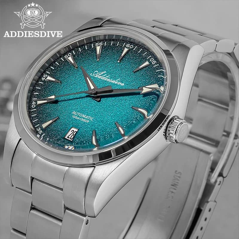 ADDIESDIVE New Men's Watch 39mm Automatic 8215 Men's Watch Mechanic Diving 100m Waterproof Frozen Glass Luminous Stainless Steel 316L