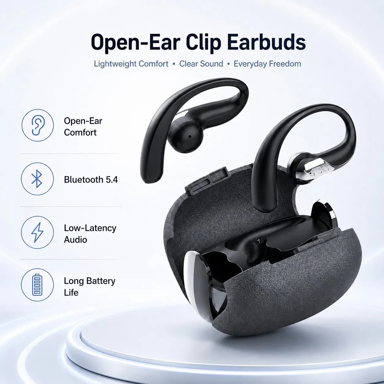 Cuffie Wireless B34 Bluetooth 5.3 con Audio HIFI, Microfono HD, Riduzione del Rumore, Ganci per Orecchie, Impermeabili