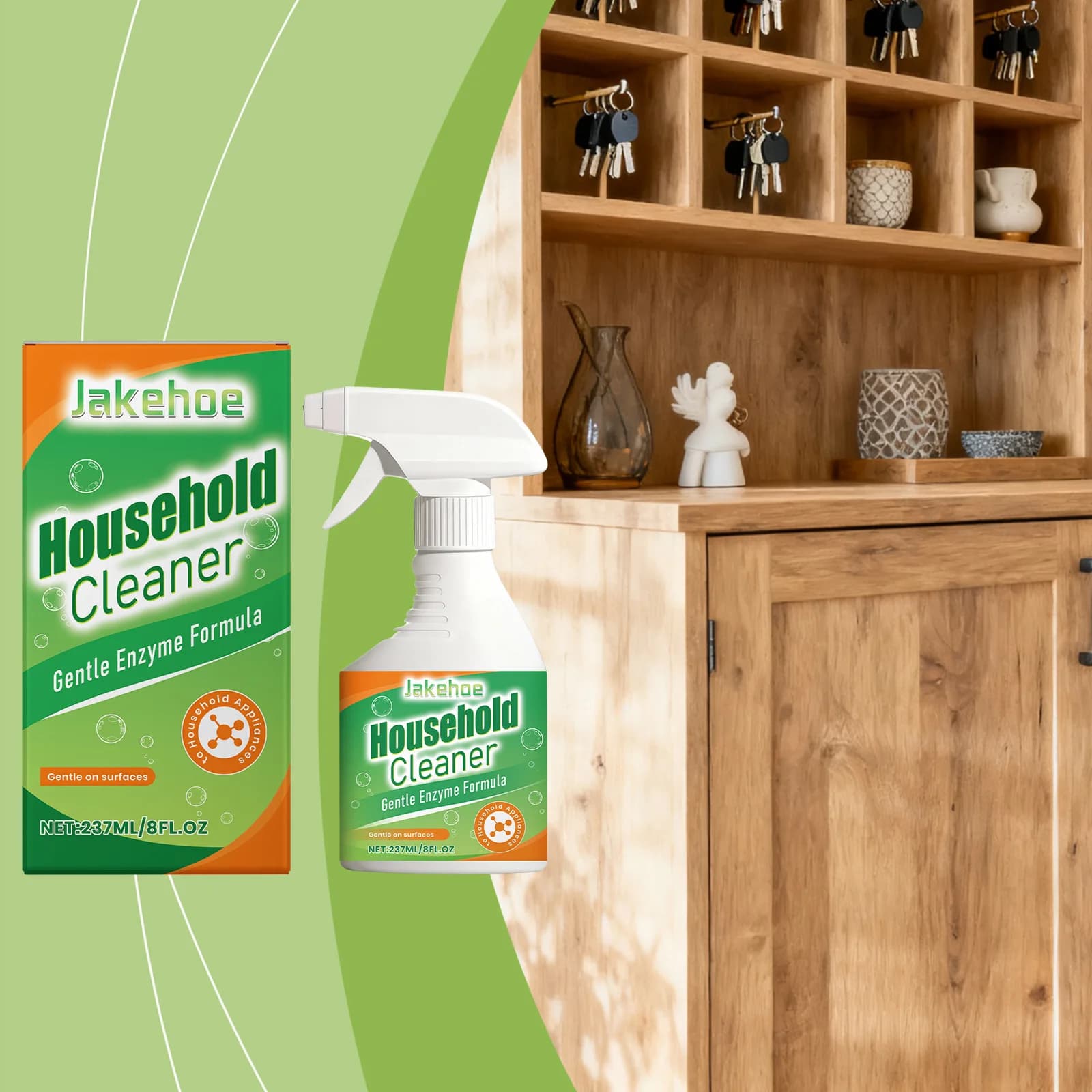 Spray detergente bioenzimatico per la casa, formula naturale e sicura, rimuovi macchie di grasso pesante, per cucina e tutte le superfici, per la pulizia quotidiana della casa