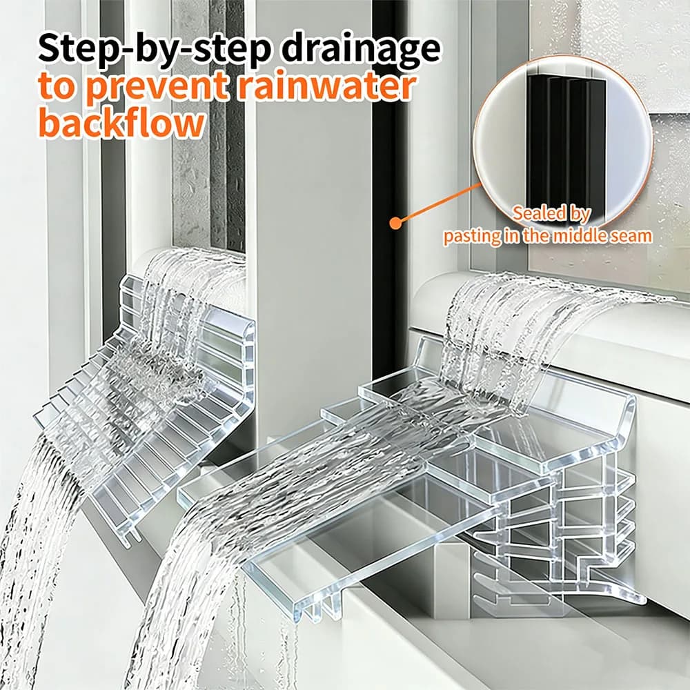 Striscia Sigillante Trasparente Impermeabile Autoadesiva da 1,5m/1m, Barra Blocca Acqua per Finestre, Paraspifferi per Porte, Deflettore Acqua per Balconi
