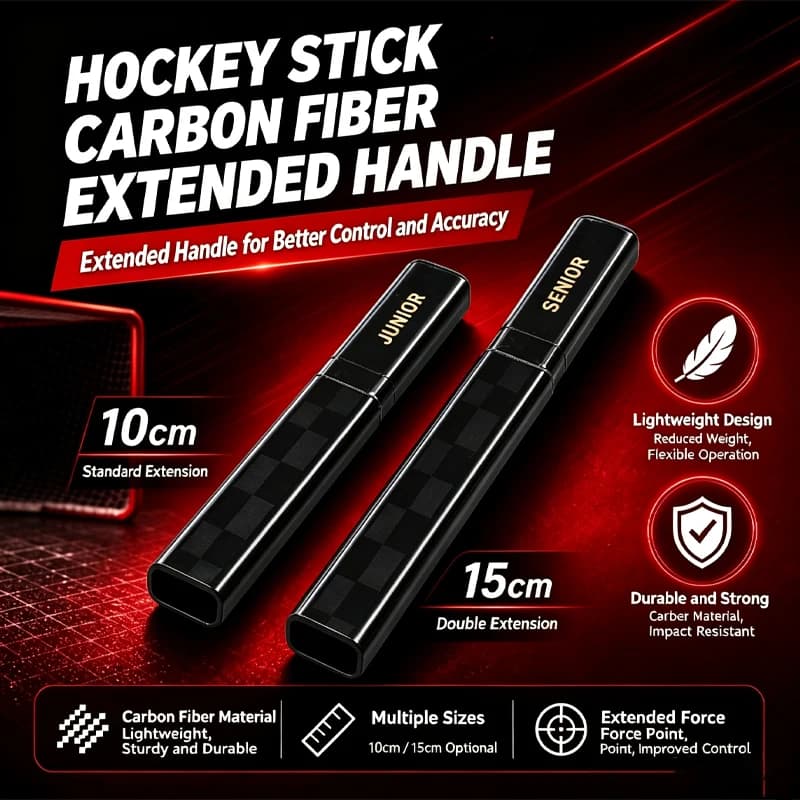 Carbon Fiber Hockey Stick Extension Grip 10cm /15cm Lightweight Extended Handle for Ice Hockey Sticks Resistant Stick Extender