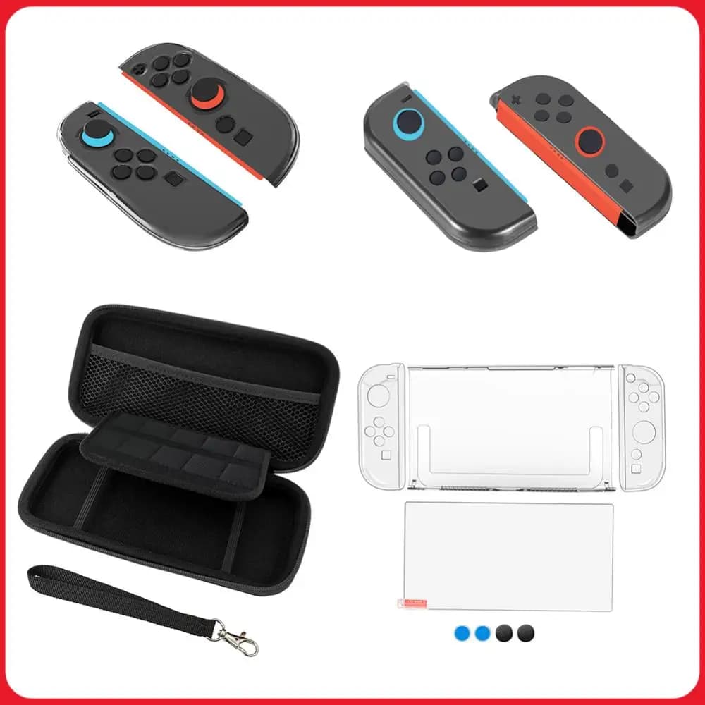 Custodia per il trasporto per Nintendo Switch 2, kit di accessori con pellicola protettiva e cover trasparente