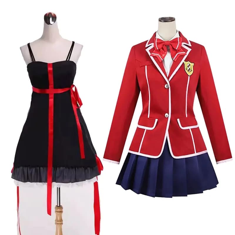 Anime Yuzuriha Inori Abito nero Costume cosplay Abito adulto Festa di Halloween Uniforme scolastica per donna Gioco di ruolo