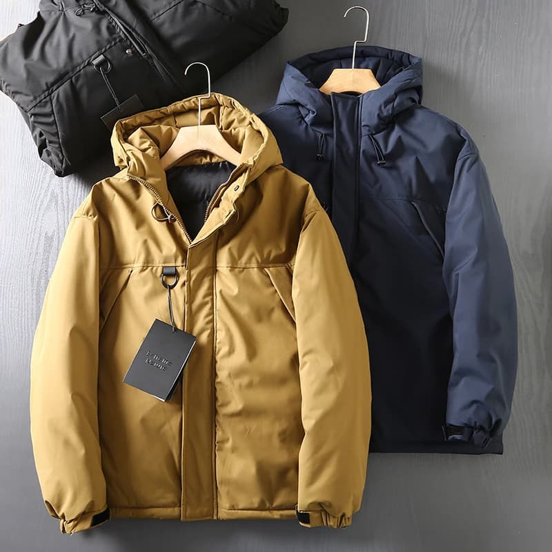 Lightweight Outdoor Windproof Waterproof Men's Winter Cold Resistant Warm Thickened Hooded Jacket Cotton Clothes
