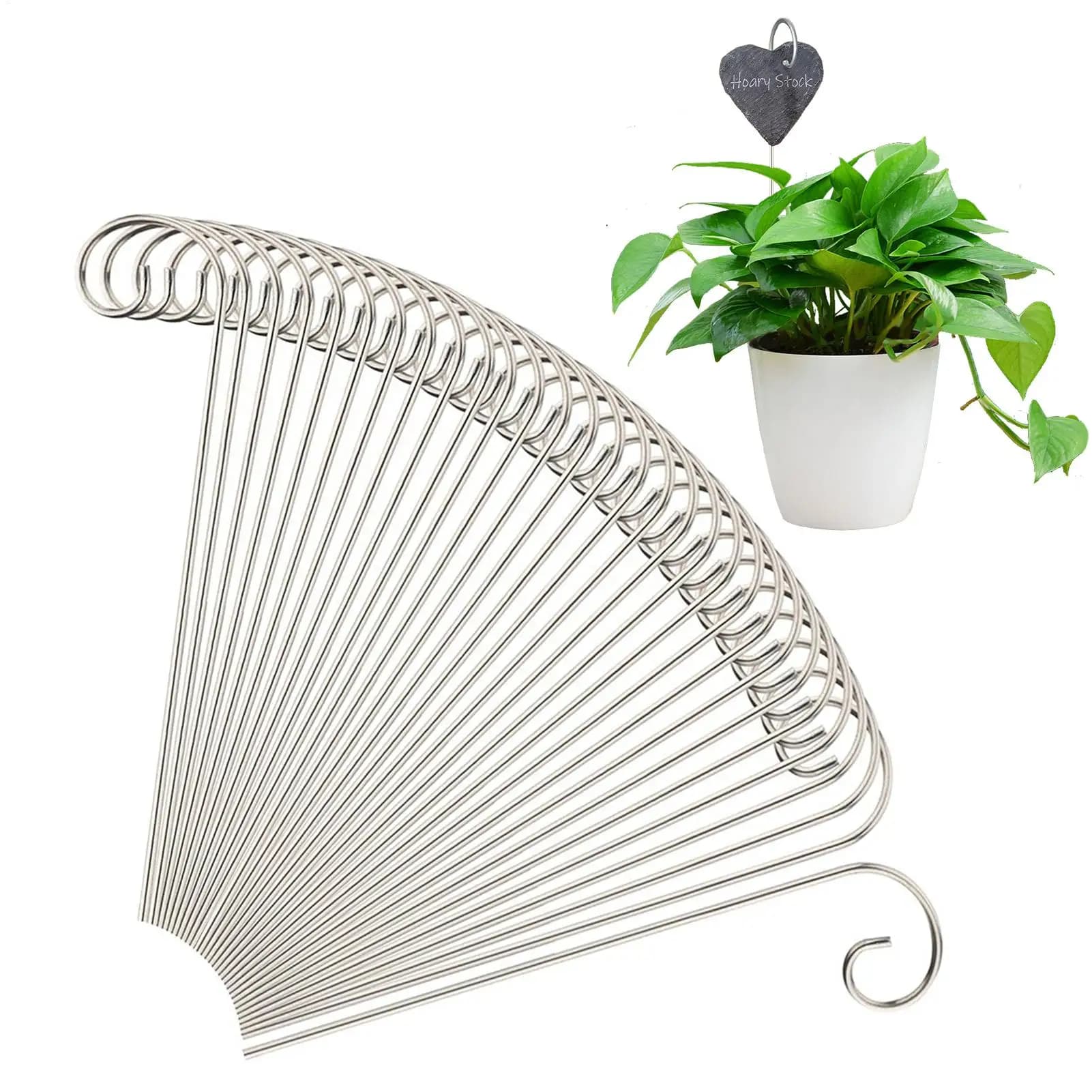 Garden Metal Tag Hanger Garden Labels Hooks 30 Pieces Flower Signs Holder Stakes Rack For Outdoor Flower Vegetable Tree Home