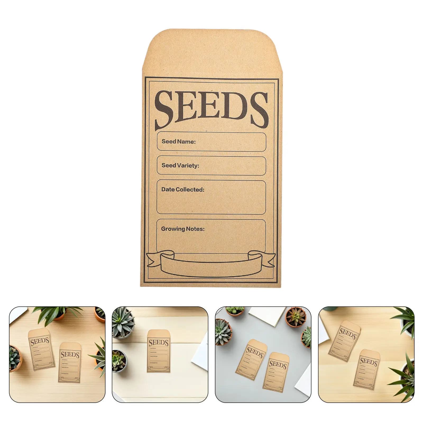 50 Small Kraft Paper Envelopes for Seeds, Mini Kraft Paper Envelopes for Preservation Seeds and Vegetables, Coins