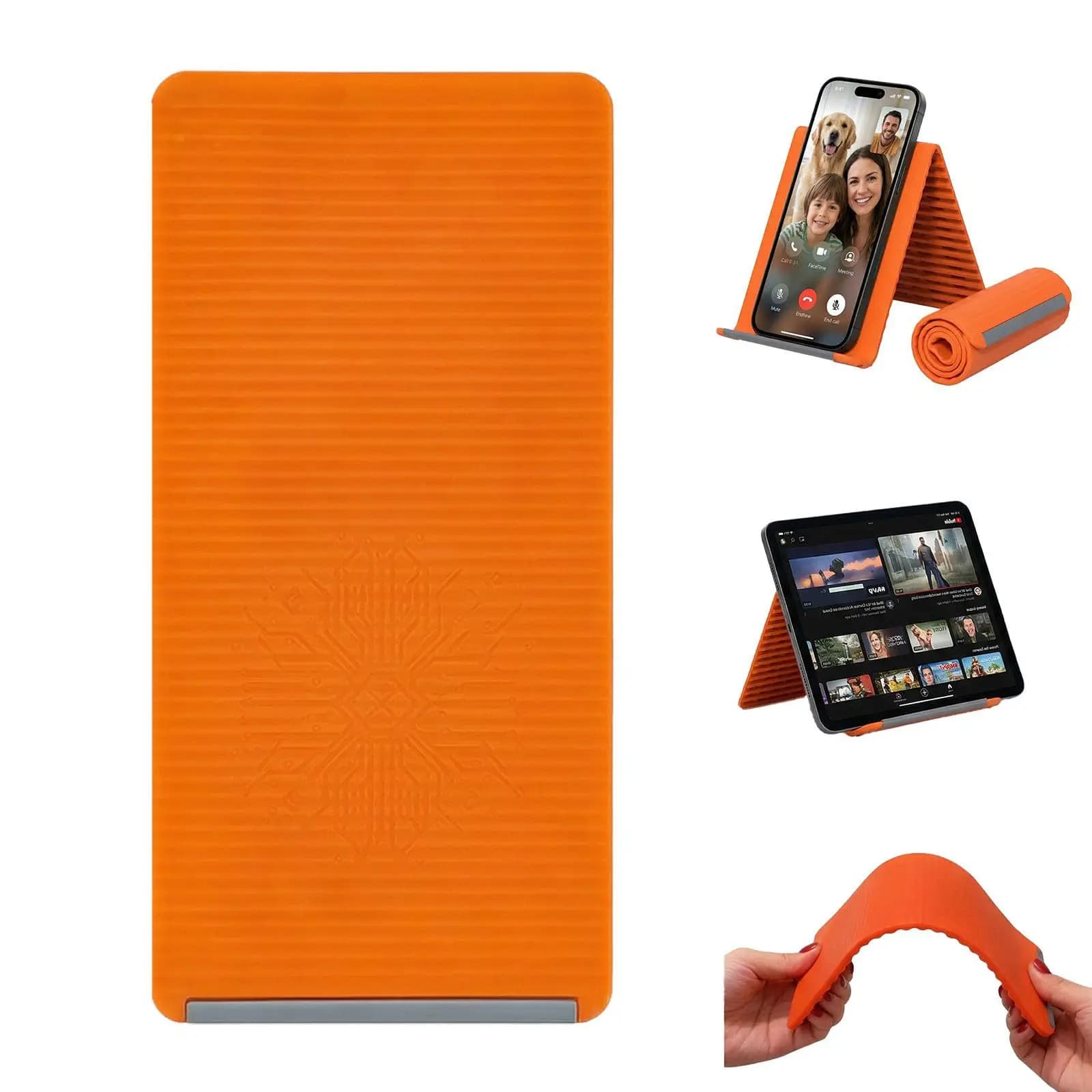 Supporto pieghevole e portatile per tablet e telefono, supporto da scrivania in silicone deformabile