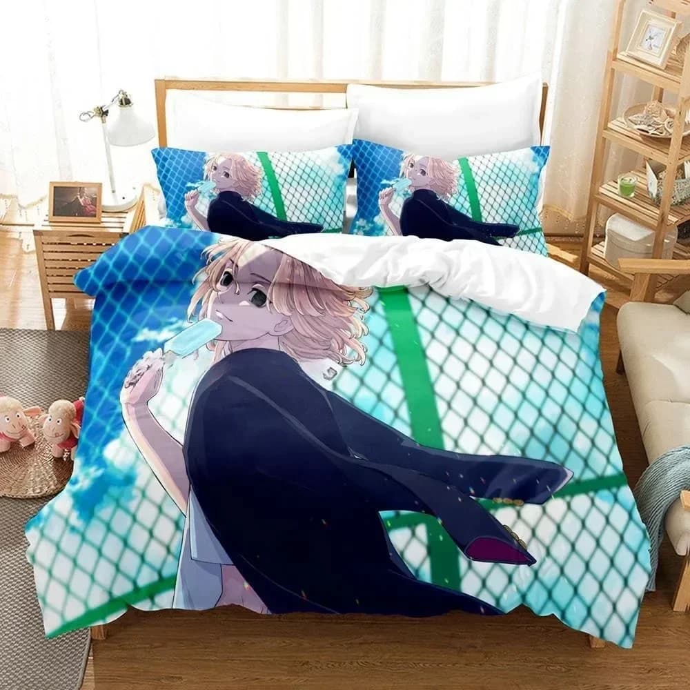 Nuovo 3D Anime Tokyo Revengers Set biancheria da letto Set letto stampato con federa Copripiumino morbido Queen King Size Biancheria da letto Casa