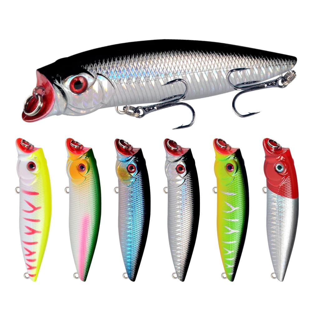 New 1 pcs Topwater Wobbler Hard Popper bait plastic 90mm 11.5g artificial bait 6 # hooks swim bait for bass