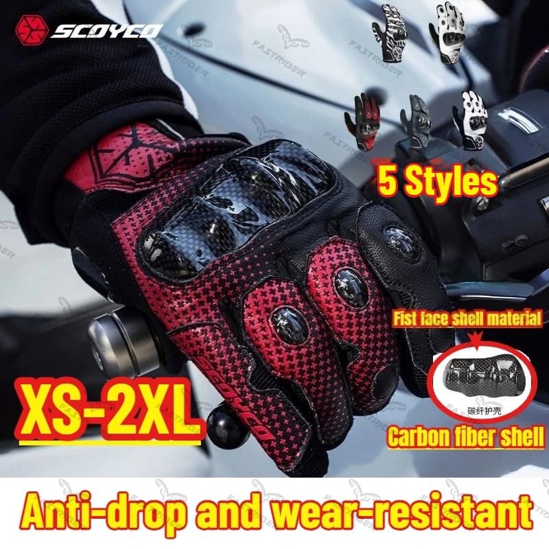 Guanti da Moto Primaverili ed Estivi Antiscivolo e Resistenti all'Usura, Adatti per la Guida di Motociclette, per Uomini e Donne