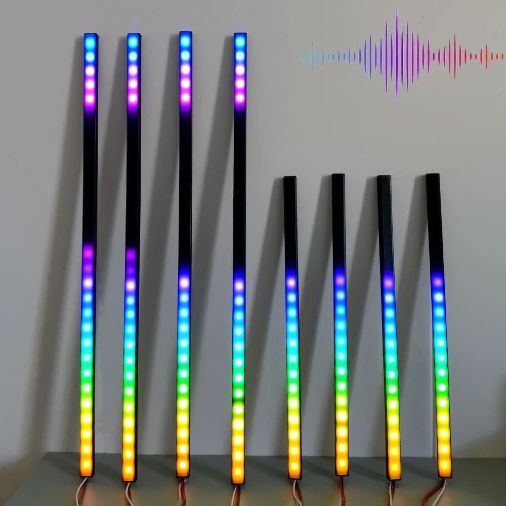 Kit Barra Luminosa LED Sincronizzata con la Musica 33cm/50cm, WS2812 RGB Indirizzabile, Controller Bluetooth SP107E, DC5V, Cambio Colore Dinamico