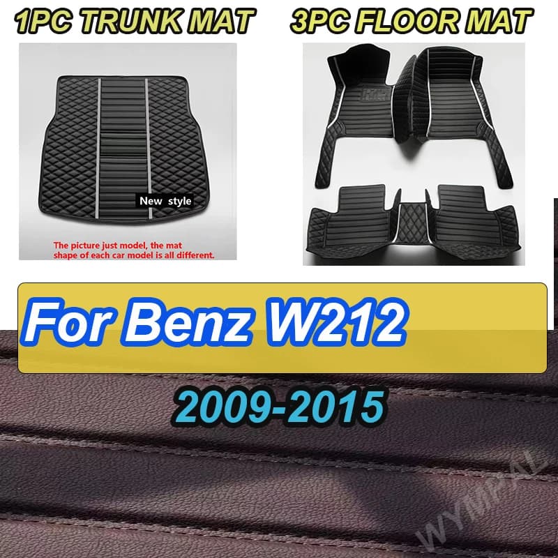 LUSSO Custom Leather Car Car Mats for Mercedes Benz W212 2009 2010 2011 2012 2013 2014 2015 Carpets Foot Reliefs