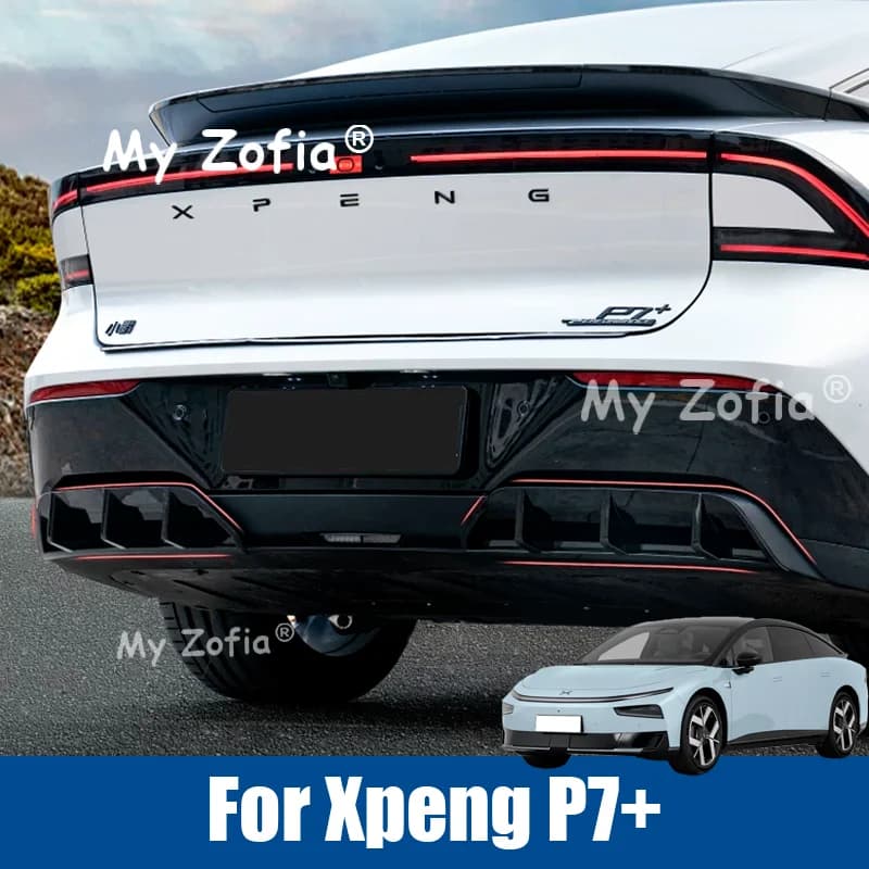 For Xpeng P7+ 2026 2027: Rear Spoiler Cover, Rear Lip Modified, Air Diffuser, Trim Frame, Outer Edit Accessories