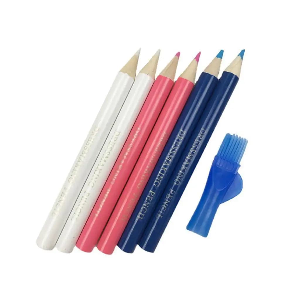 Utile 3 pezzi/set con tappo a pennello Rosso, blu, bianco Strumenti di tracciamento Penna solubile in acqua Pennarello per cucire Matite per tessuti Strumenti per sarta