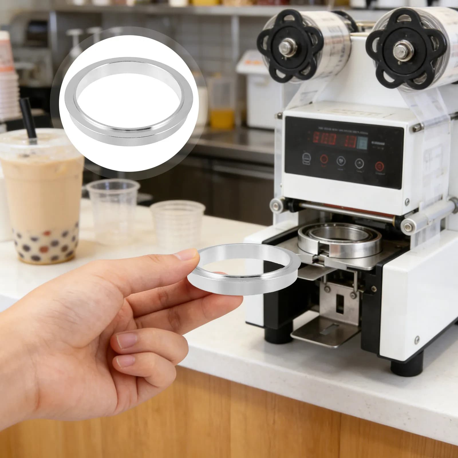 Milk Tea Cup Sealer Aluminum Sealing Ring Replacement Gasket for Manual Paper Plastic Cup Sealing Machine