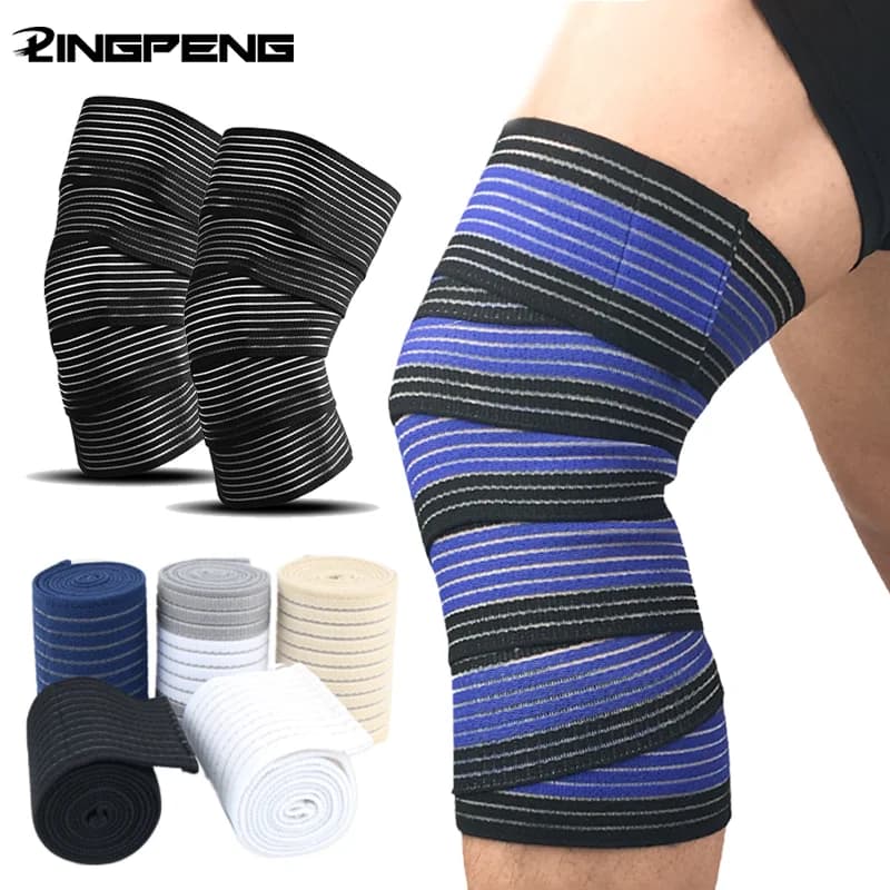 1 pezzo di supporto per fasciatura di compressione elastica extra lunga per ginocchio, supporto per gambe, legamenti stabilizzanti, squat, basket, corsa