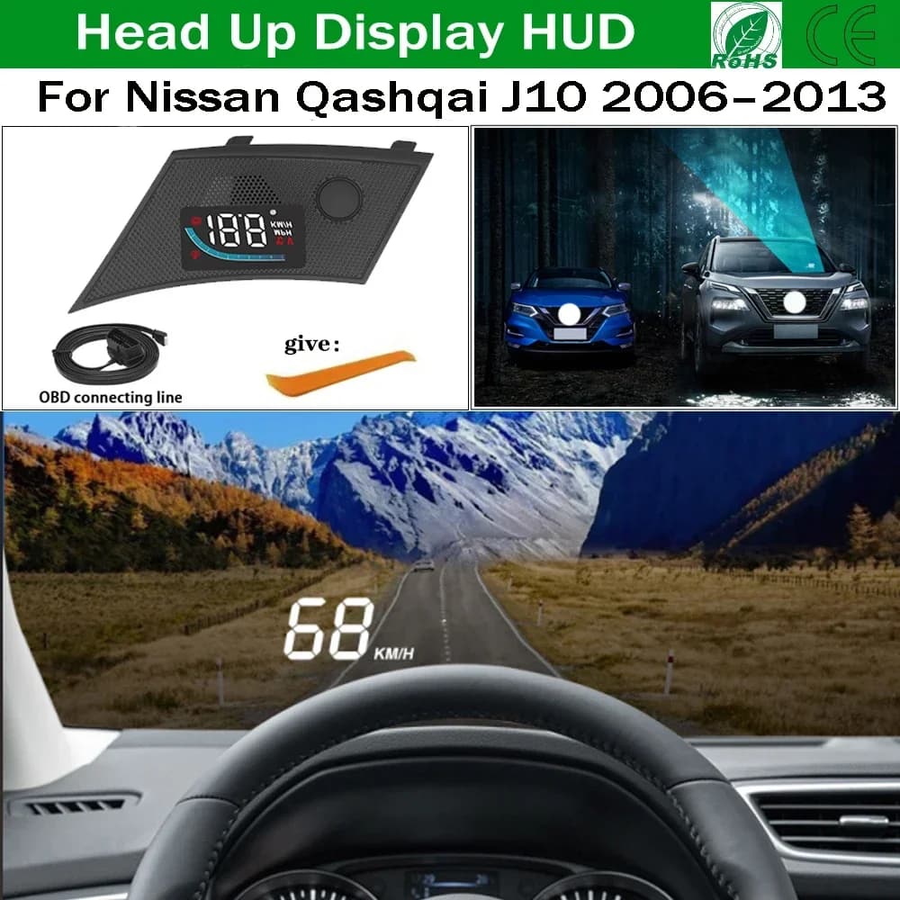 Per Nissan Qashqai J10 2006-2013 OEM nascosto HUD Head Up Display tachimetro parabrezza auto proiettore allarme