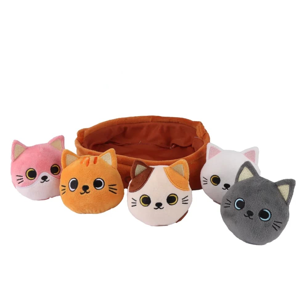20 cm Kawaii Cartoon Un cestino di gatti Peluche Peluche Animali di peluche Giocattoli Gatti Bambini Carino Regalo di compleanno di Natale Decorazioni per la casa