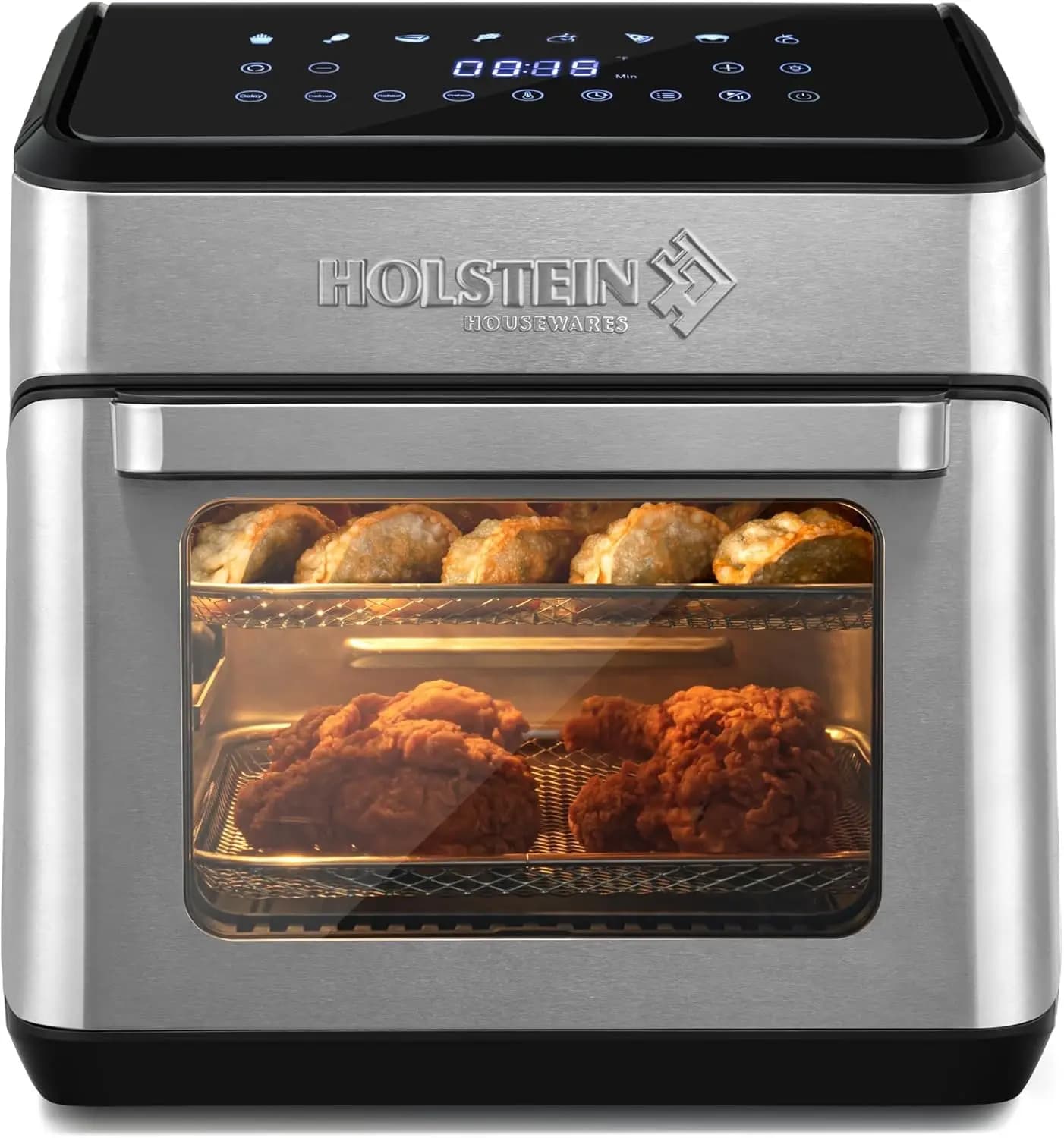 Friggitrice ad Aria Digitale 8 in 1 da 12,7 QT con Tecnologia ad Aria Calda, Finestra di Visualizzazione, Display LED, per Famiglie, Funzioni Friggere, Cuocere, Grigliare, Disidratare