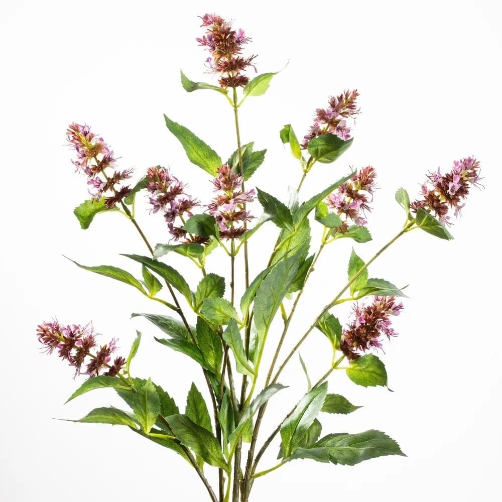 3 Head Artificial Pogostemon Stem Spike Flower Fake Plant Simulation Pogostemon Tall Stem Plastic Pogostemon Cablin Garden Decor