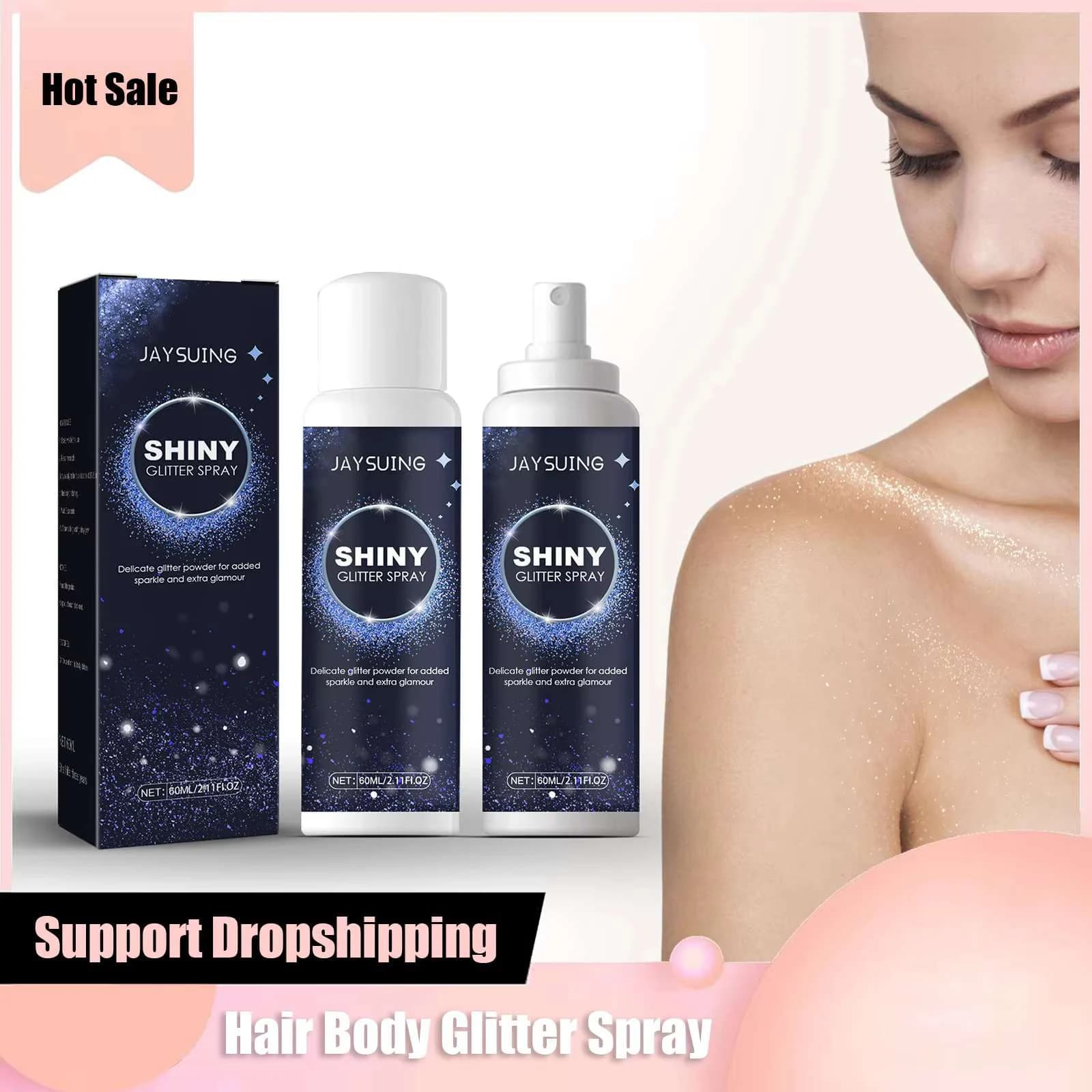 Polvere glitter per il corpo Shimmer a lunga durata Sparkle Trucco per feste Vestiti per capelli impermeabili Evidenziatore lucido Spray in polvere ad alta lucentezza