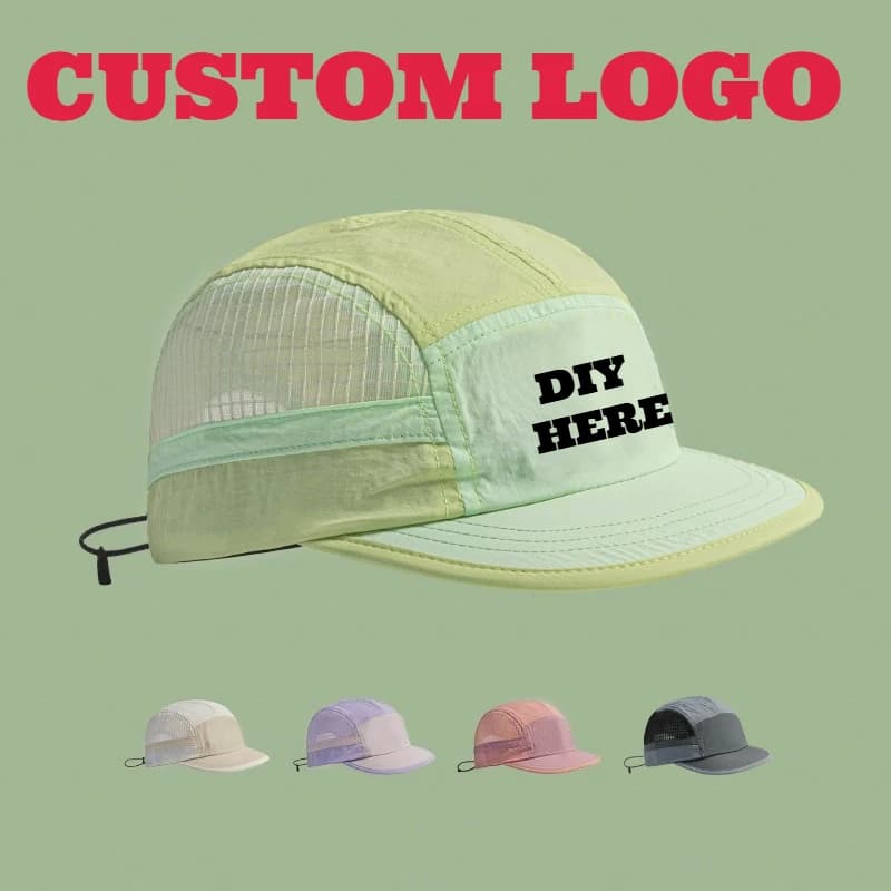 Customized Printed Logo Mesh Breathable Baseball Cap Summer New Sun Protection Visor Outdoor Running Sport Hat for Men and Women