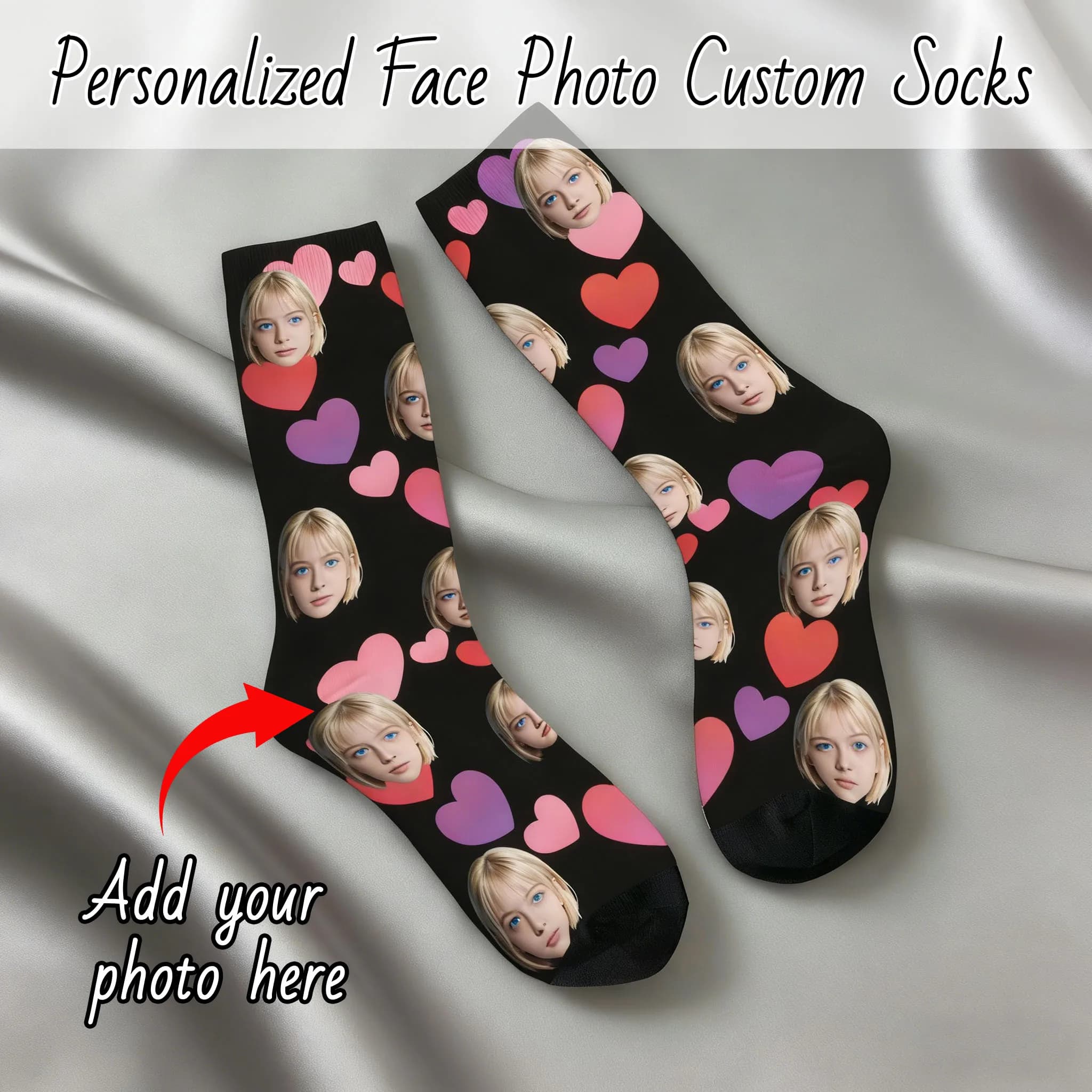 Customized face-shaped socks DIY Unisex customized socks Personalized picture socks Photo socks Customized socks as gifts