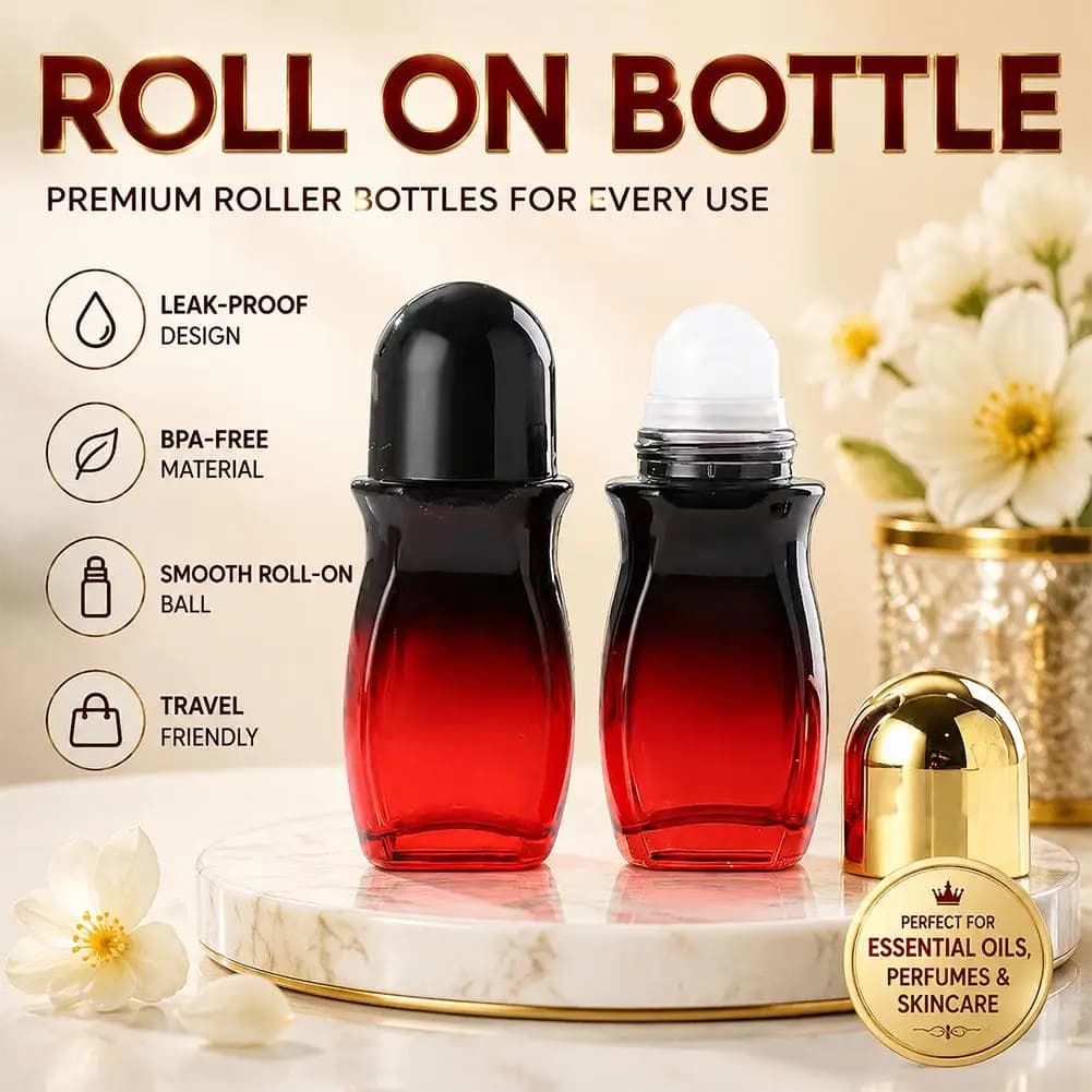 Upgrade Thick Glass Roller Bottle Empty Essential Oil Roll On Bottles Leak Proof Massage Roller Ball Refillable Bottle Container