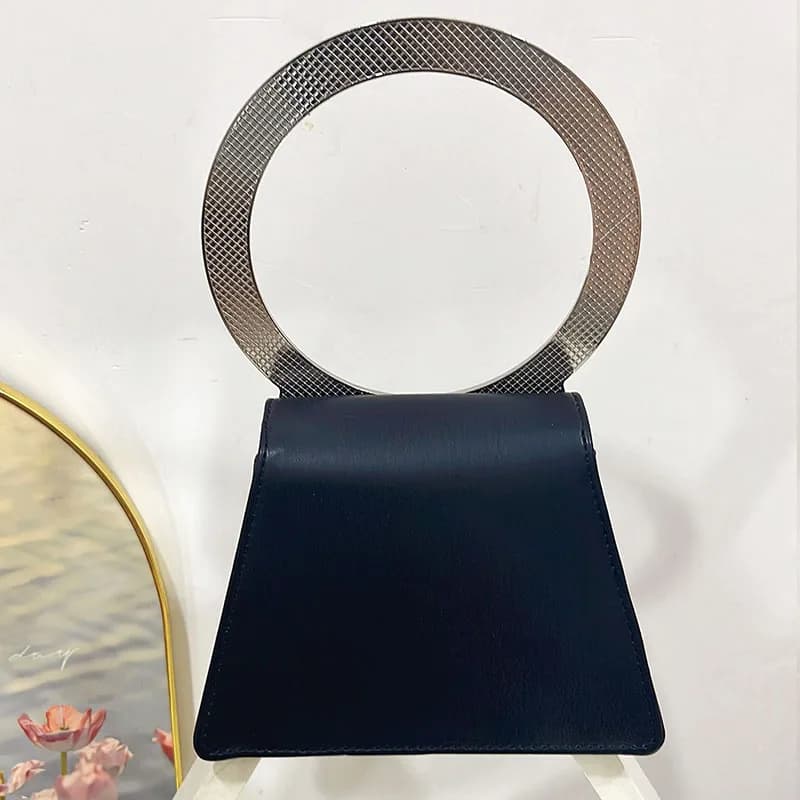 Borse da sera con diamanti brillanti alla moda Borse da donna con manico rotondo con strass Borse da donna con patta piccola