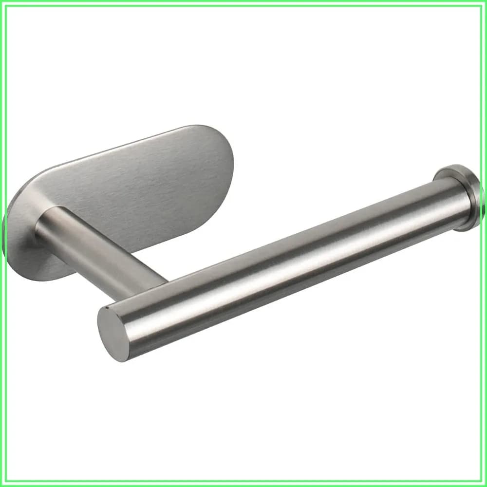Rustproof Self-Adhesive Toilet Paper Holder, No Drilling Needed, 304 Stainless Steel, Max Load 2.5kg, Modern Design for Bathroom, Kitchen, Washroom