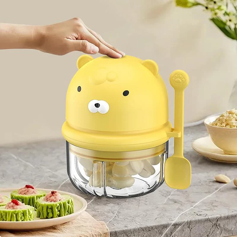 Tritatutto Senza Fili, Mini Tritatutto per Aglio, Processore Alimentare Multifunzione Resistente con Contenitore per Tritare, Sminuzzare e Macinare