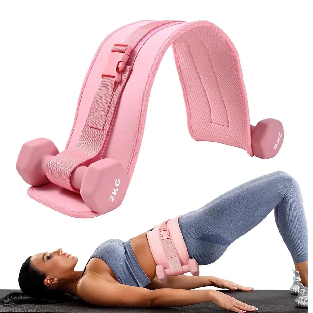 Belt for hip push exercises, for handlebars, kettlebells and plates, anti-slip padding for hip protection, perfect for gym, home