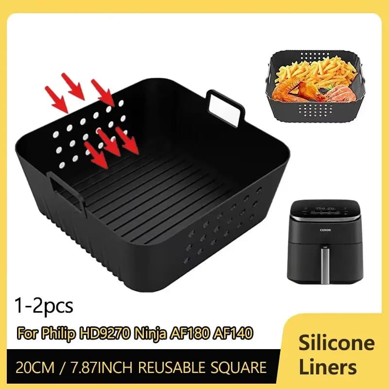 Fodere in silicone riutilizzabili per friggitrice ad aria per Ninja AF180 AF140 Cestino in silicone per accessori Philips HD9270