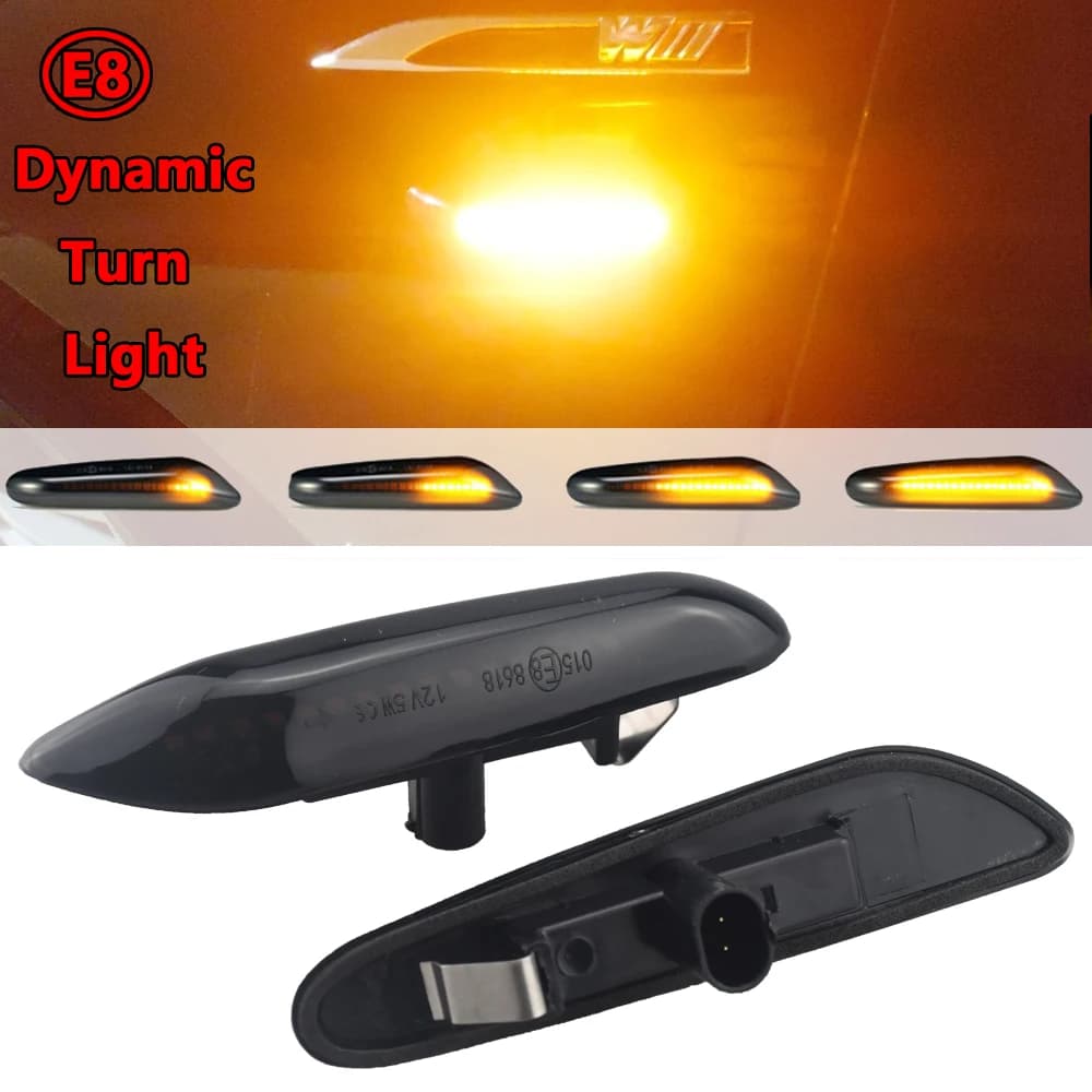 Smoke Lens Dynamic Flowing LED Turn Signal Side Marker Light Blinker Lamp For BMW E90 E91 E92 E93 E60 E87 E82 E46 Accessories