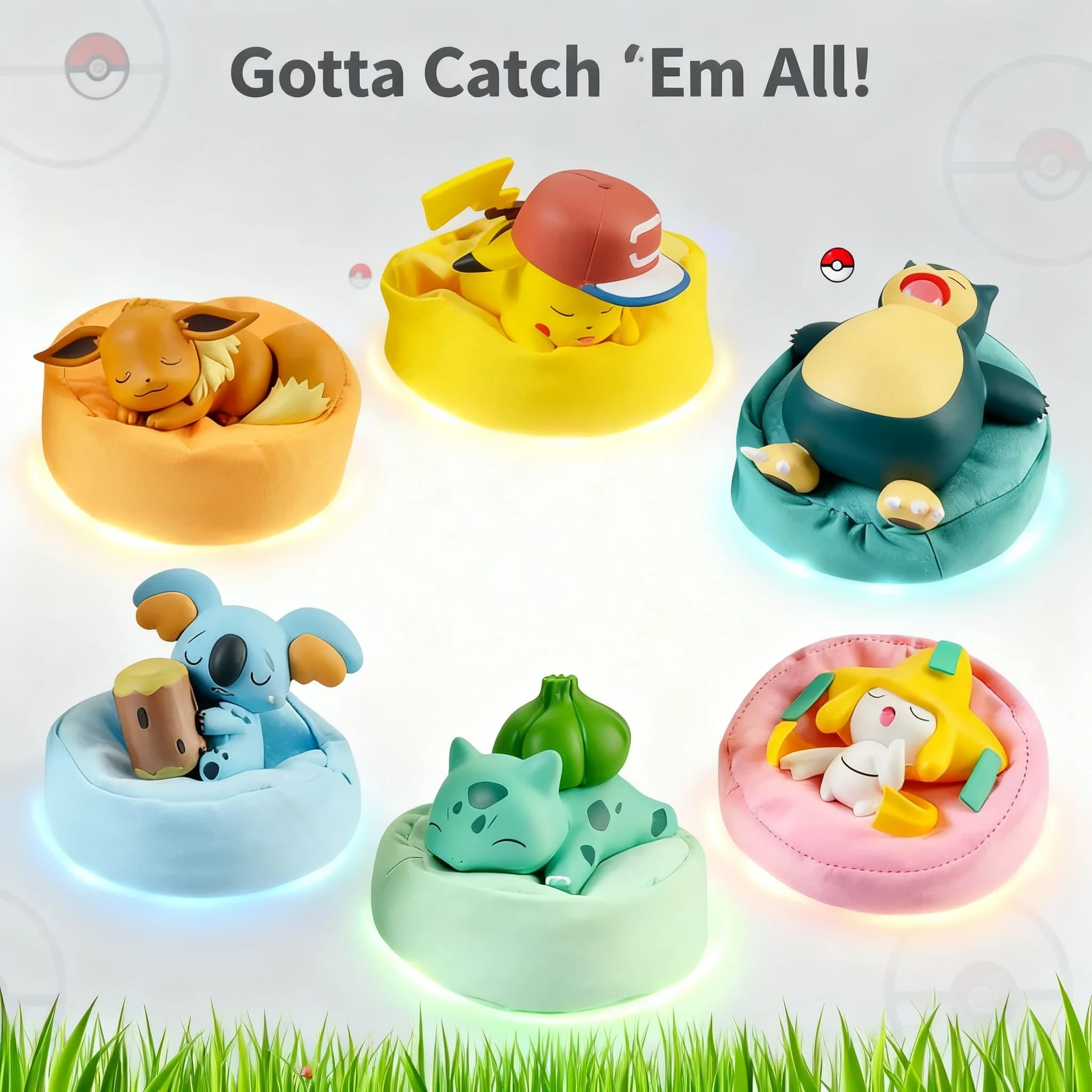 Serie Pokemon Starry Dream, Action Figure di Pikachu, Eevee, Bulbasaur, Snorlax, Modellini Regalo Anime Pokemon, Ornamenti di Mostri