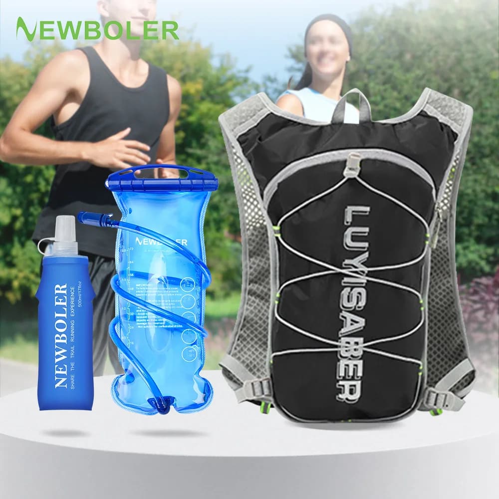NEWBOLER 5L waterproof racing backpack, ultralight water vest, racing bag, mountain bike cycling bag, breathable gym bag