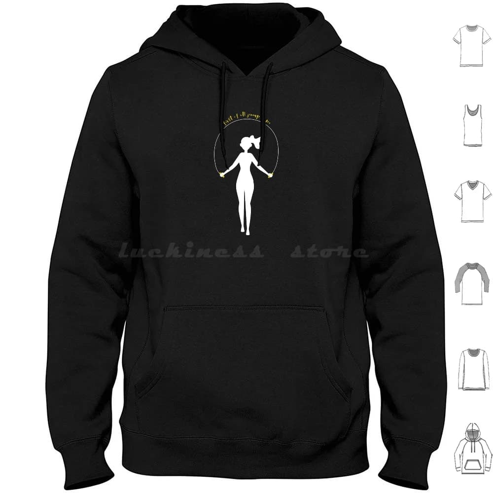 Jump Roping Retro Lover Long Sleeved Cotton Hoodie Crossrope Weight Loss Jumping Corda Exercise Corda for Jumping Fitness Girl Jumping