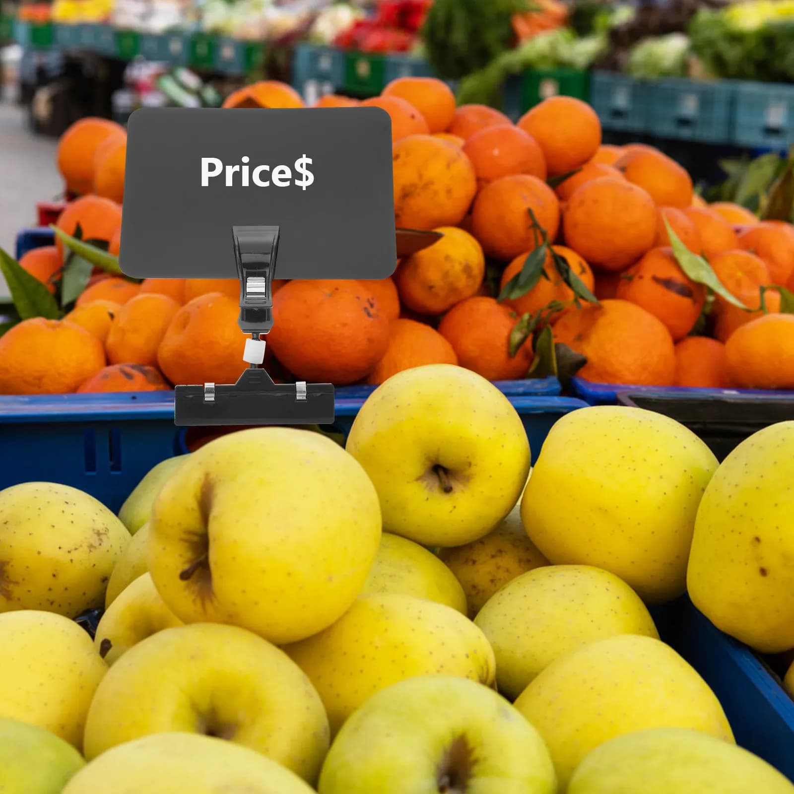 6 Set di Etichette Girevoli con Clip per Lavagna, Porta Prezzi Mini Cancellabili per Alimenti, Verdura, Frutta, Noci, Panetteria, Supermercato