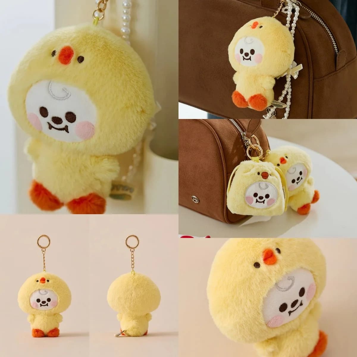 Kawaii BT21 Anime BABY Zoo Series Plush Doll Keychain Cute Cartoon Doll School Bag Pendant Decoration Birthday Gift Line Friends