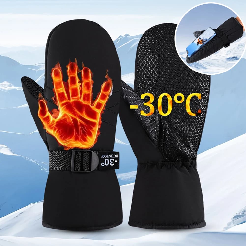 Guanti da sci Guanti touch screen termici invernali impermeabili Guanti da ciclismo/snowboard antivento Guanti per climi freddi per esterni